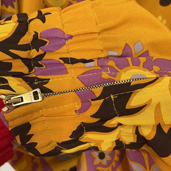 GUCCI gold, purple & brown floral fancy silk joggers, Small, excellent - Picture 5 of 12